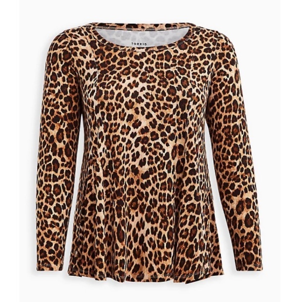 NWT TORRID FIT & FLARE TEE - SUPER SOFT LEOPARD